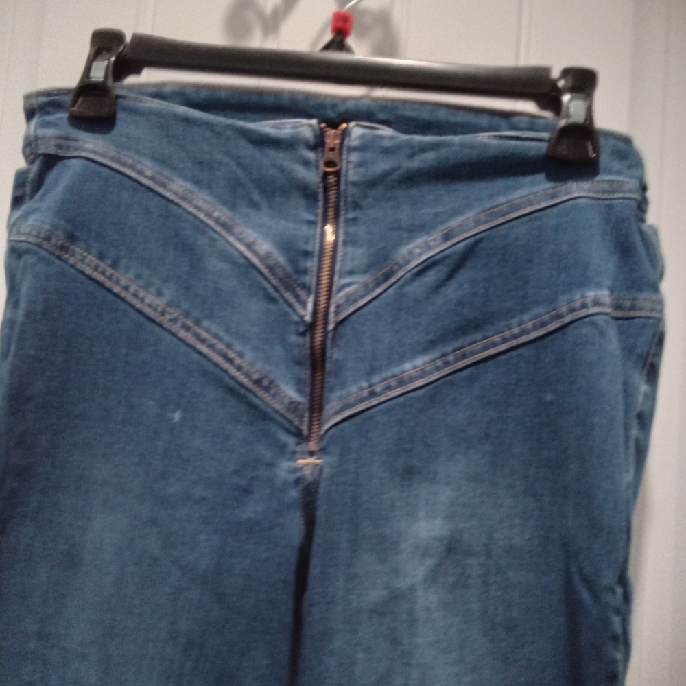 Sincerely Jules Retro V-Shaped Zippered Front Blue Jeans Juniors Size 9 - Picture 2 of 16